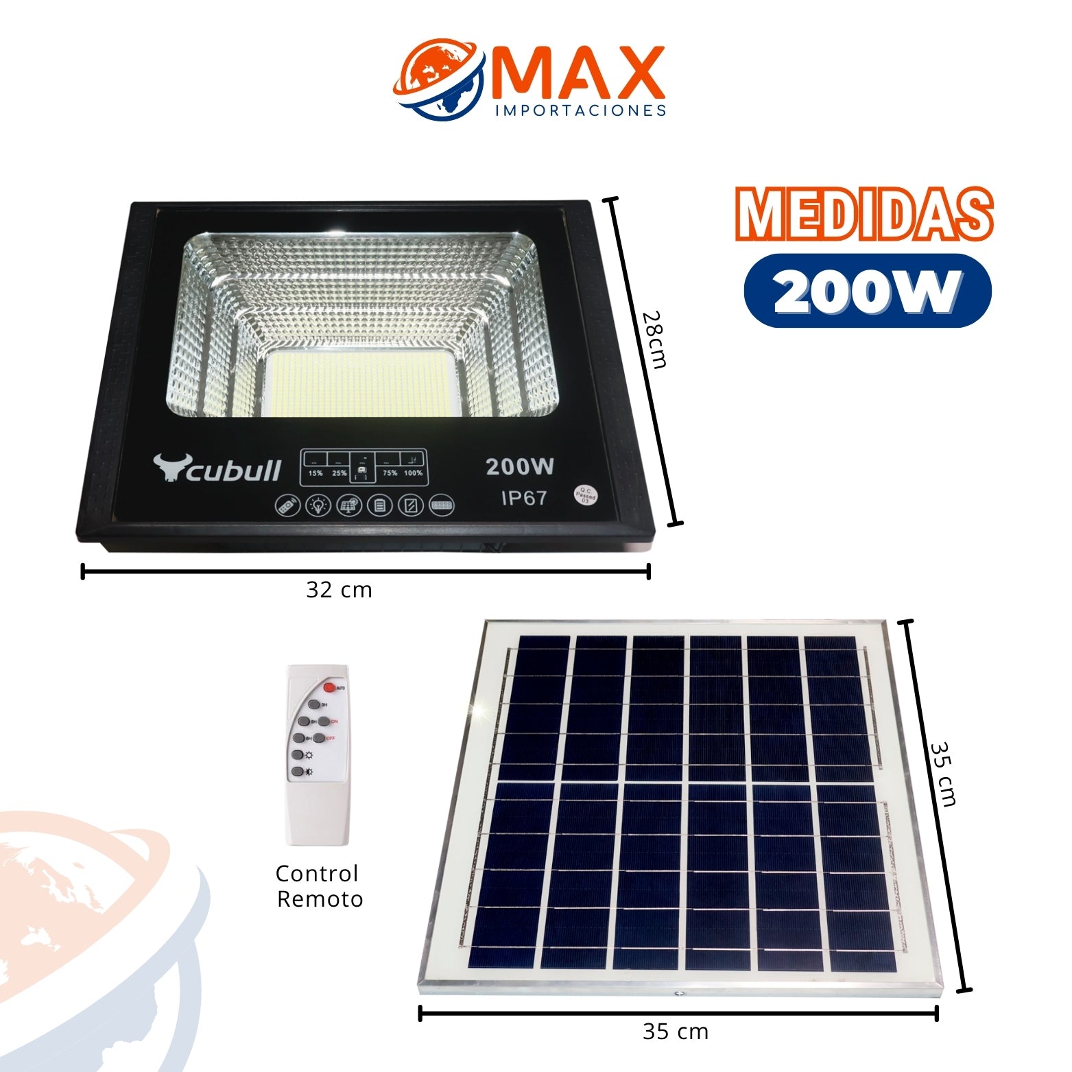 REFLECTOR SOLAR DE 200W